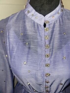 Lavender Pearl-Embellished Fit & Flare Dress with Tie Waist Look Like Zimmerman